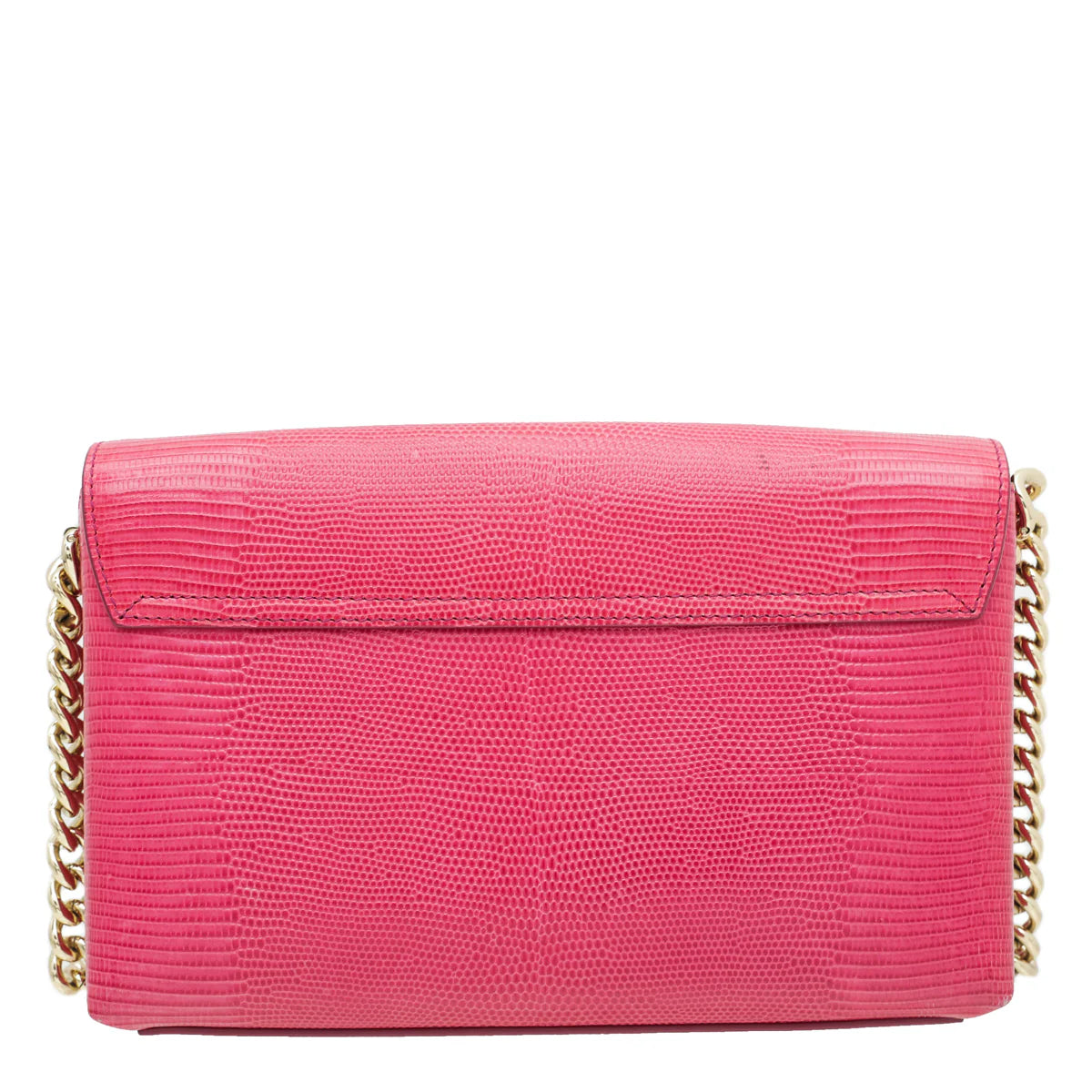 Dolce & Gabbana Red Lizard Millennials Flap Chain Bag