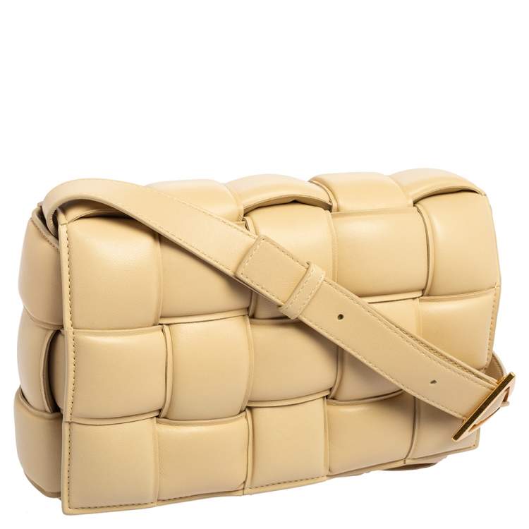 Bottega Veneta Beige Intrecciato Leather Padded Cassette Bag