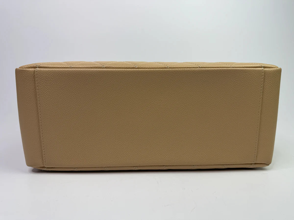 CHANEL GRAND SHOPPER TOTE IN BEIGE CAVIAR LEATHER WITH GHW