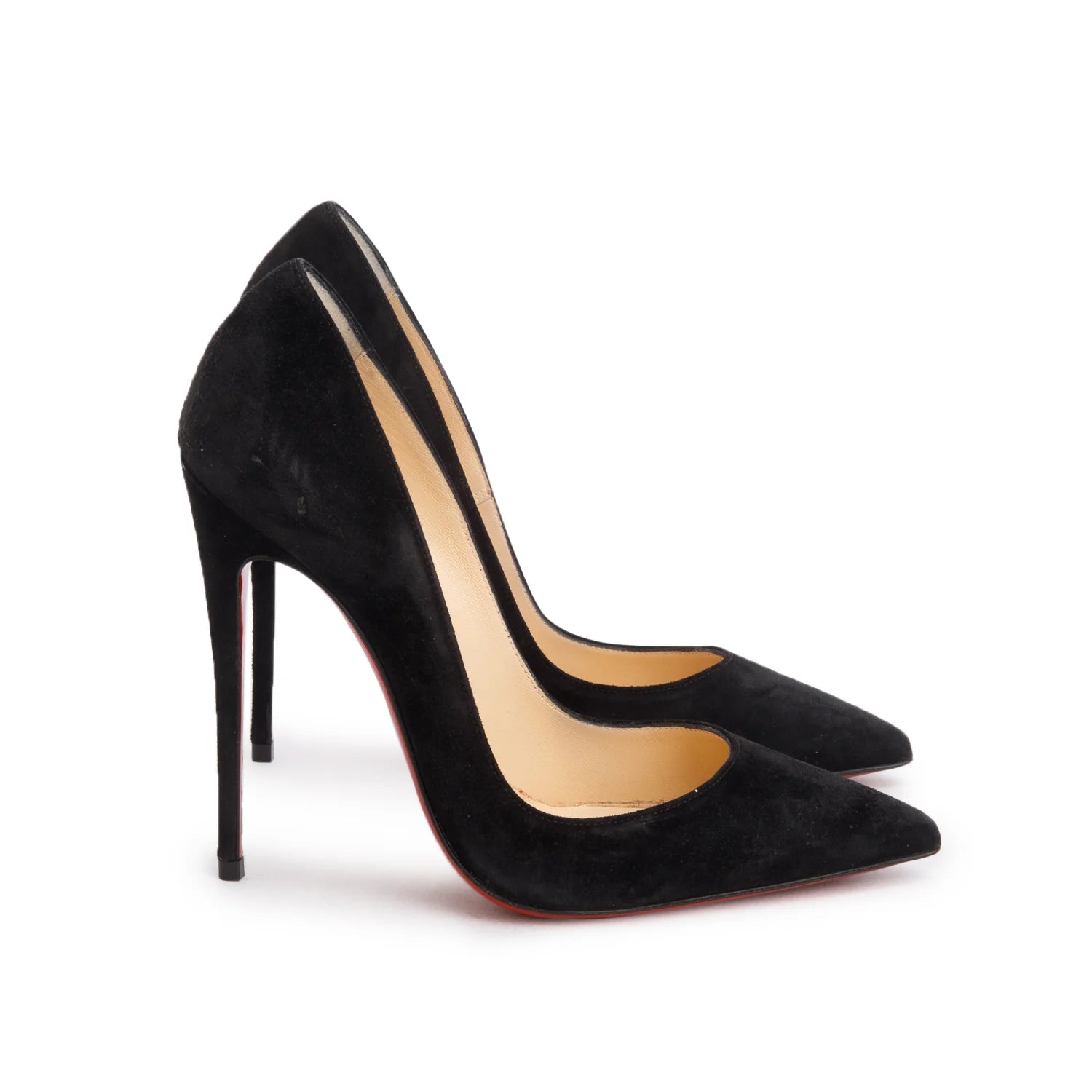 Christian Louboutin Black Veau Velours So Kate 120 Pumps, Size 36