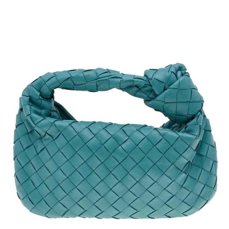 Bottega Veneta Blue Leather Mini BV Jodie Bag
