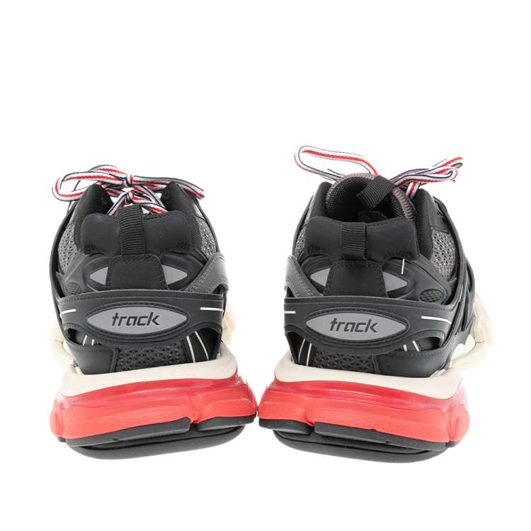 Balenciaga Black Leather And Mesh Track Sneakers Size 41