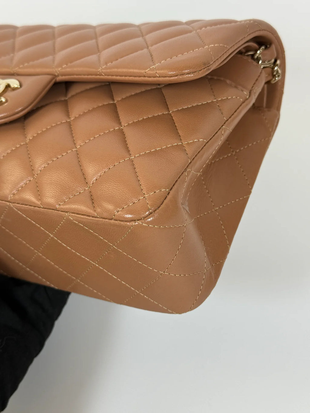 CHANEL SMALL CLASSIC DOUBLE FLAP IN BROWN LAMBSKIN LEATHER WITH GHW