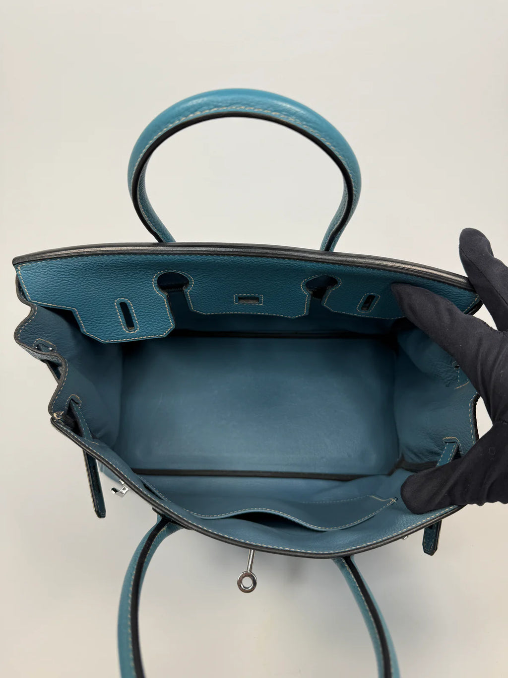 HERMÈS BIRKIN 30 IN BLUE JEAN TOGO LEATHER WITH PHW