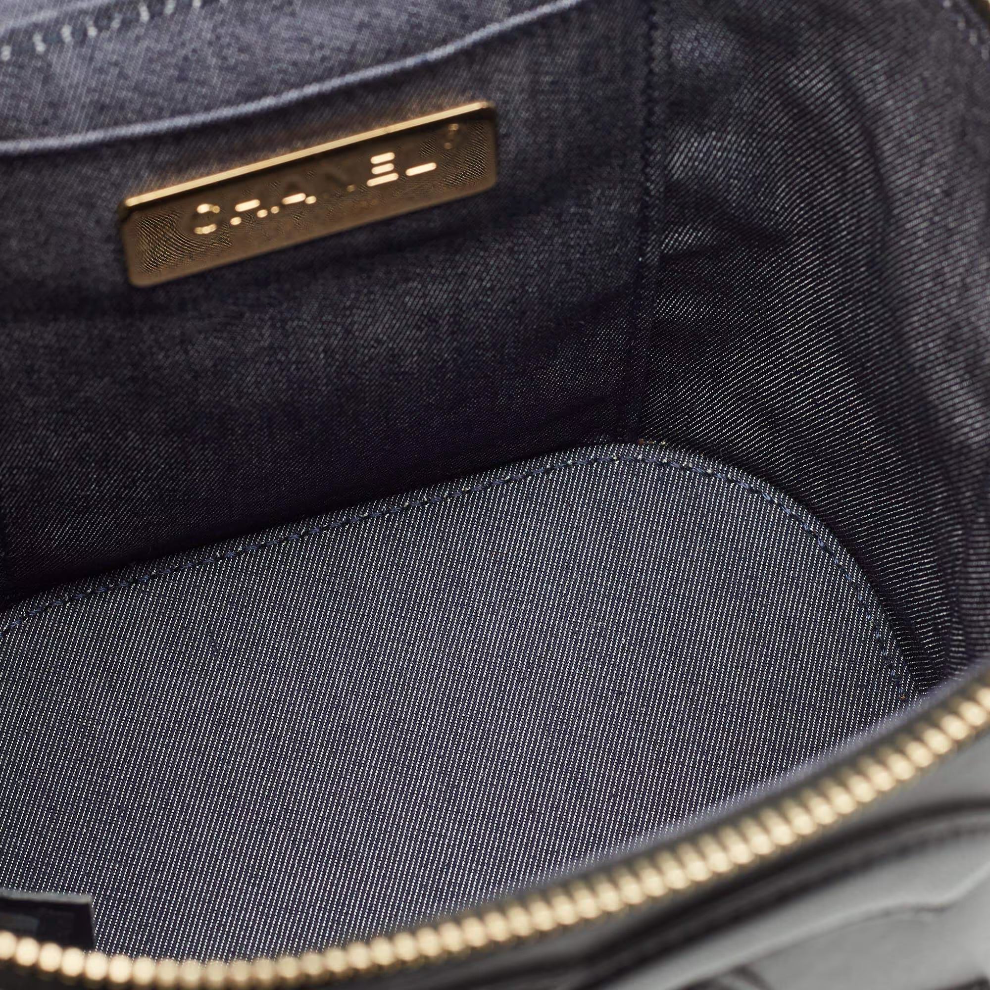 Chanel Black Leather CC Mania Vanity Bag