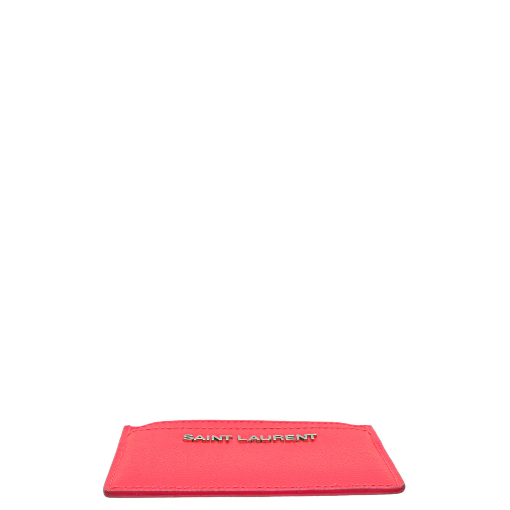 YSL Neon Red Card Holder