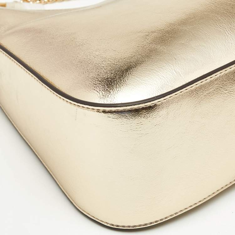 Michael Kors Gold Leather Large Wilma Chain Hobo