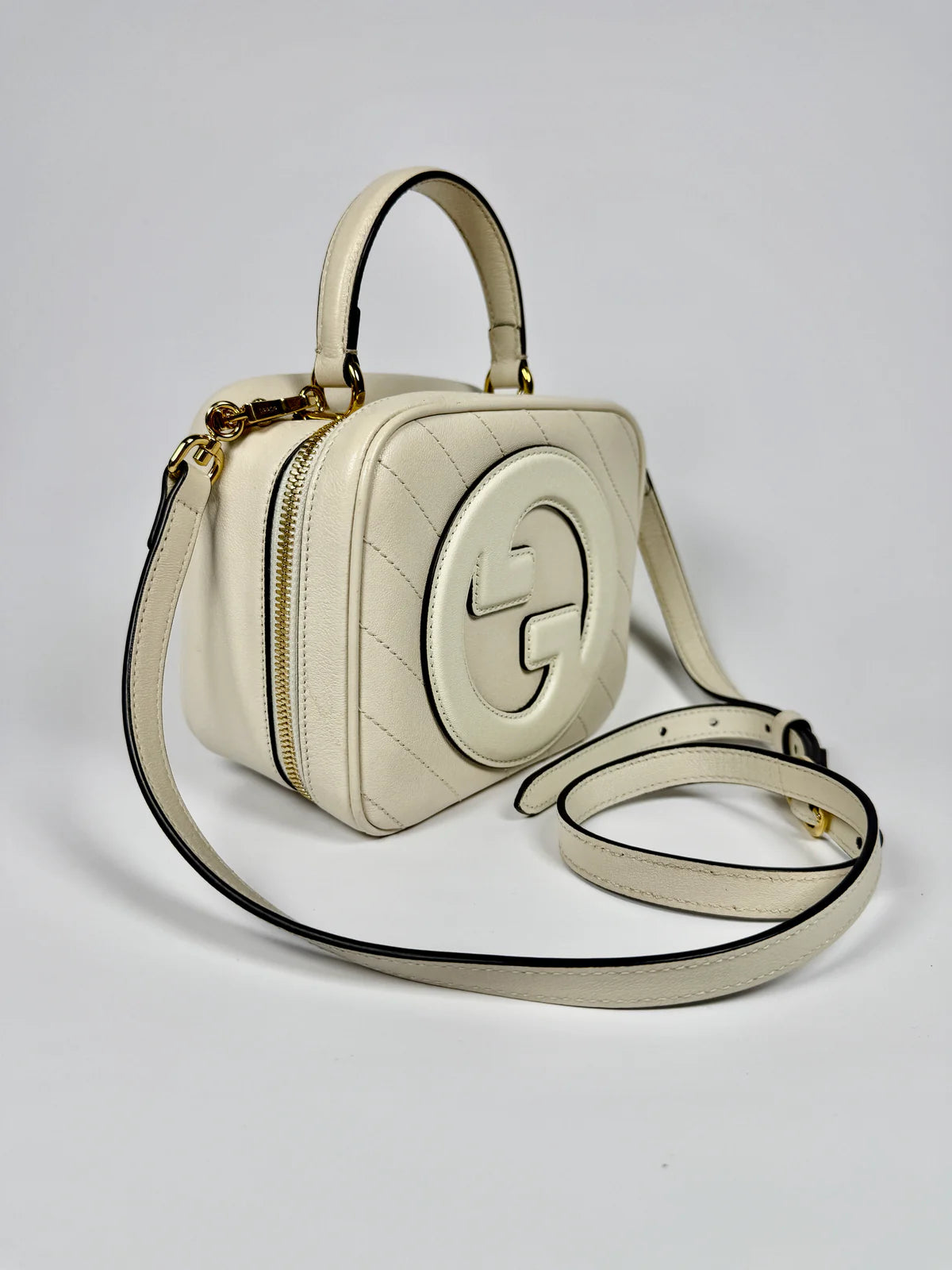 GUCCI BLONDIE LEATHER TOP HANDLE BAG