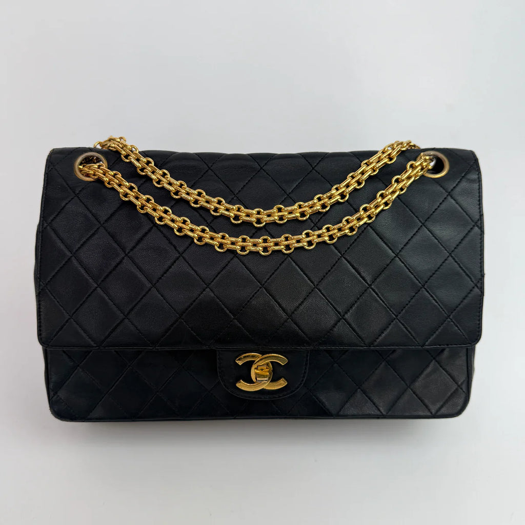 CHANEL VINTAGE BIJOUX CHAIN DOUBLE FLAP WITH GHW