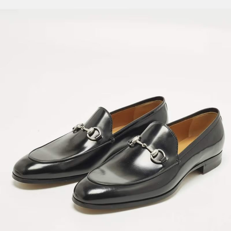 Gucci Horsebit Size 46 Black Leather Loafers