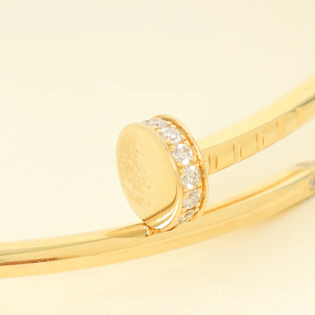 Cartier 18K Yellow Gold Juste Un Clou Diamond Small Model Bracelet 15