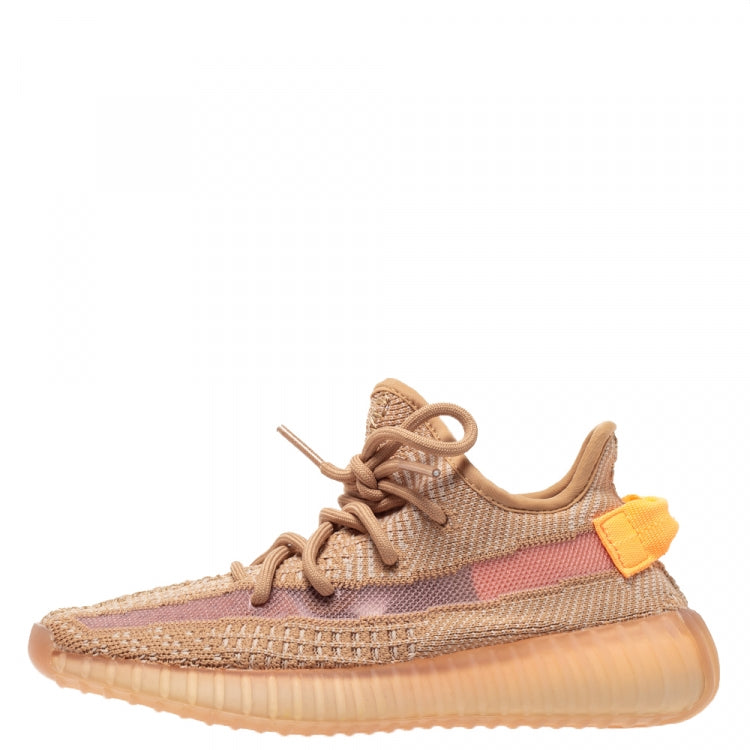 Yeezy x Adidas Beige Cotton Knit And Mesh Boost 350 V2 Clay Sneakers Size 36