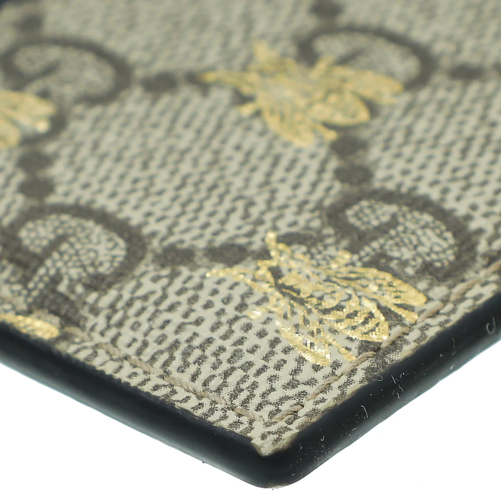 Gucci Tricolor GG Supreme Bees Card Holder