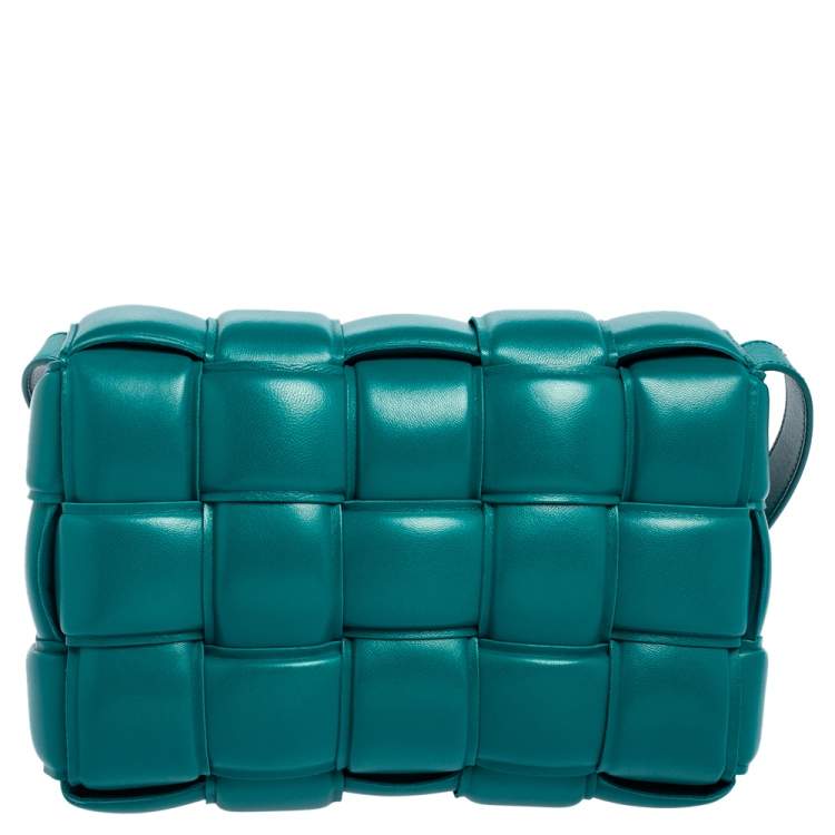 Bottega Veneta Teal Green Padded Leather Cassette Shoulder Bag