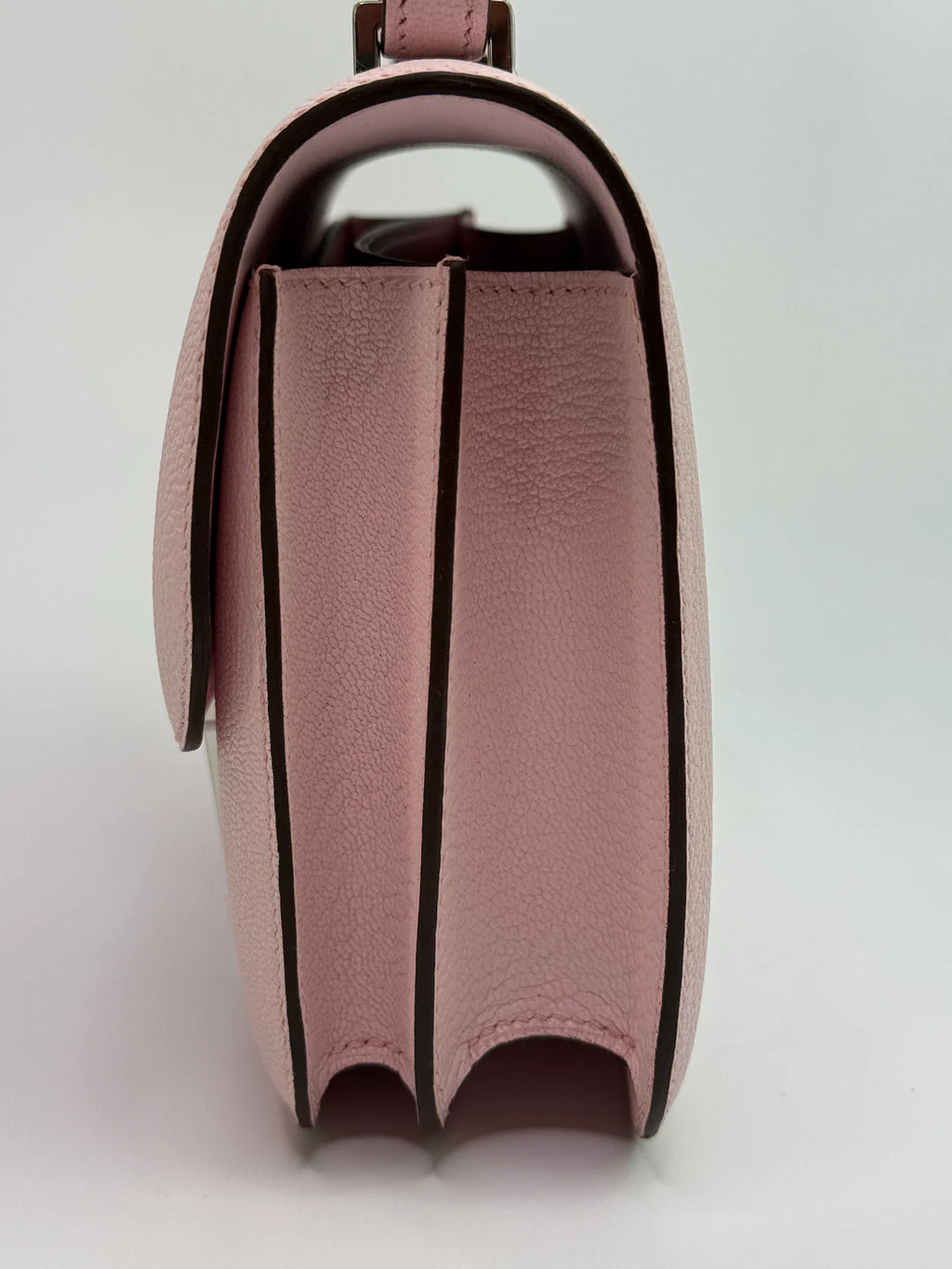 HERMÈS CONSTANCE 18 IN ROSE CHÈVRE LEATHER WITH PALLADIUM HARDWARE