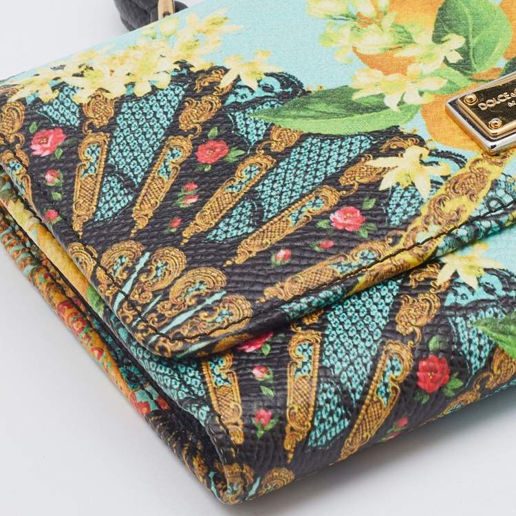 Dolce & Gabbana Multicolor Print Leather Miss Sicily Von Smartphone Bag