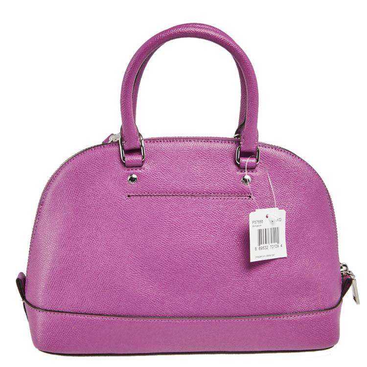 Coach Purple Leather Dome Satchel