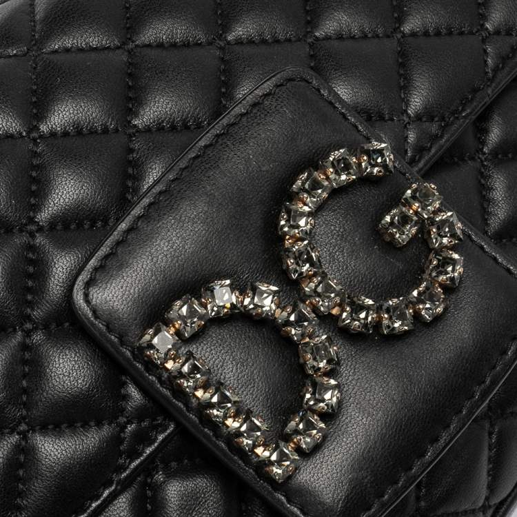 Dolce & Gabbana Black Quilted Leather DG Millennials Shoulder Bag