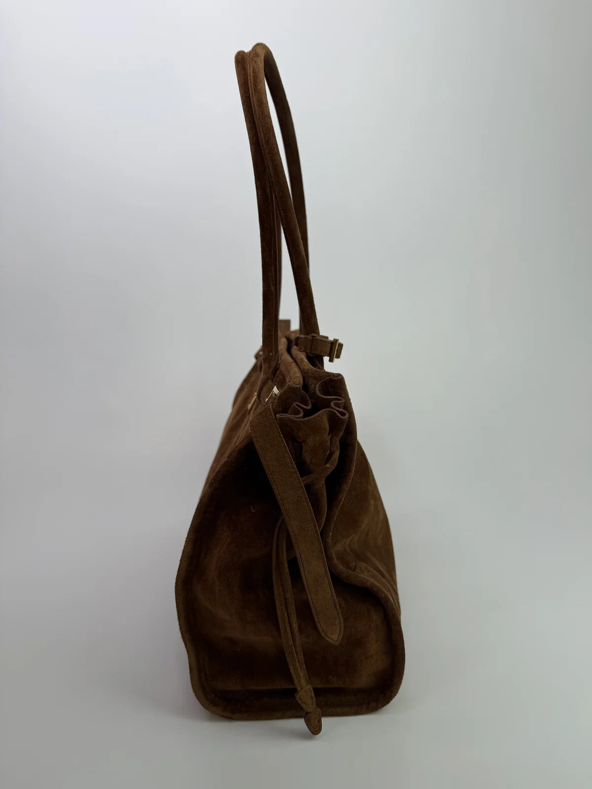 PRADA LARGE BONNIE SUEDE HANDBAG