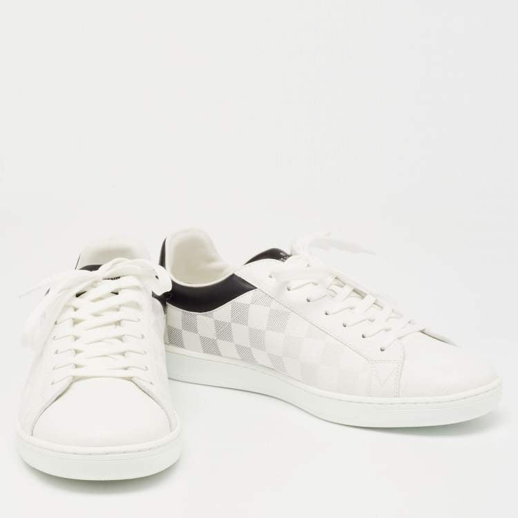 Louis Vuitton White/Black Leather Gradient Check Print Luxembourg Sneakers Size 41