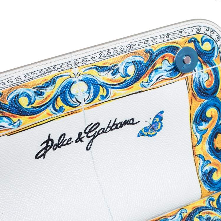 Dolce & Gabbana White/Multicolor Floral Print Leather Medium Miss Sicily Top Handle Bag