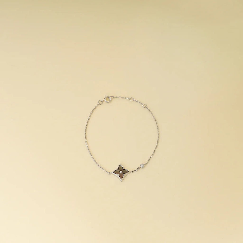 Louis Vuitton 18K White Gold Color Blossom BB Star Grey MOP Diamond Bracelet