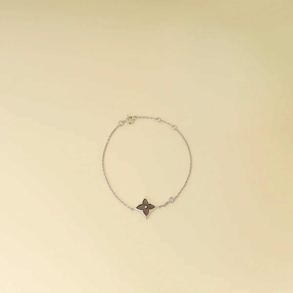 Louis Vuitton 18K White Gold Color Blossom BB Star Grey MOP Diamond Bracelet