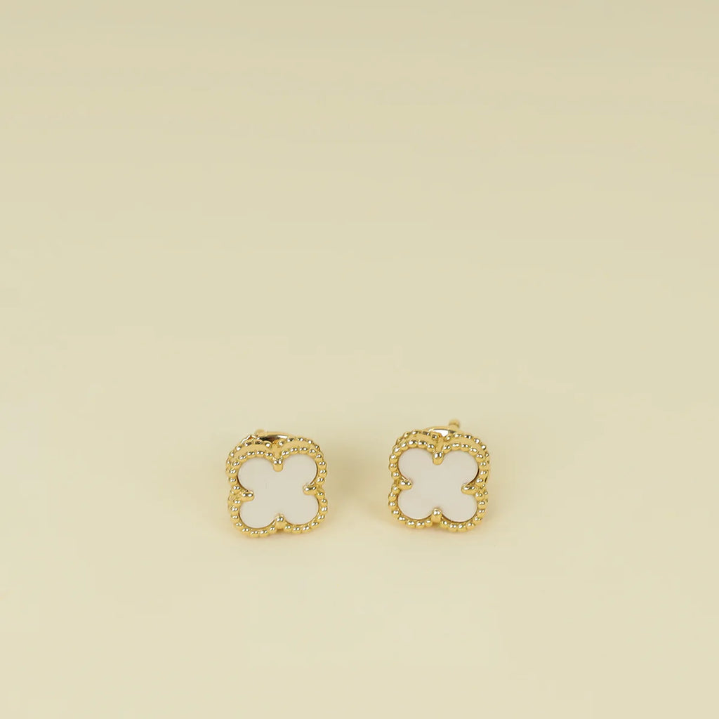 Van Cleef & Arpels 18K Yellow Gold Sweet Alhambra MOP Earstuds