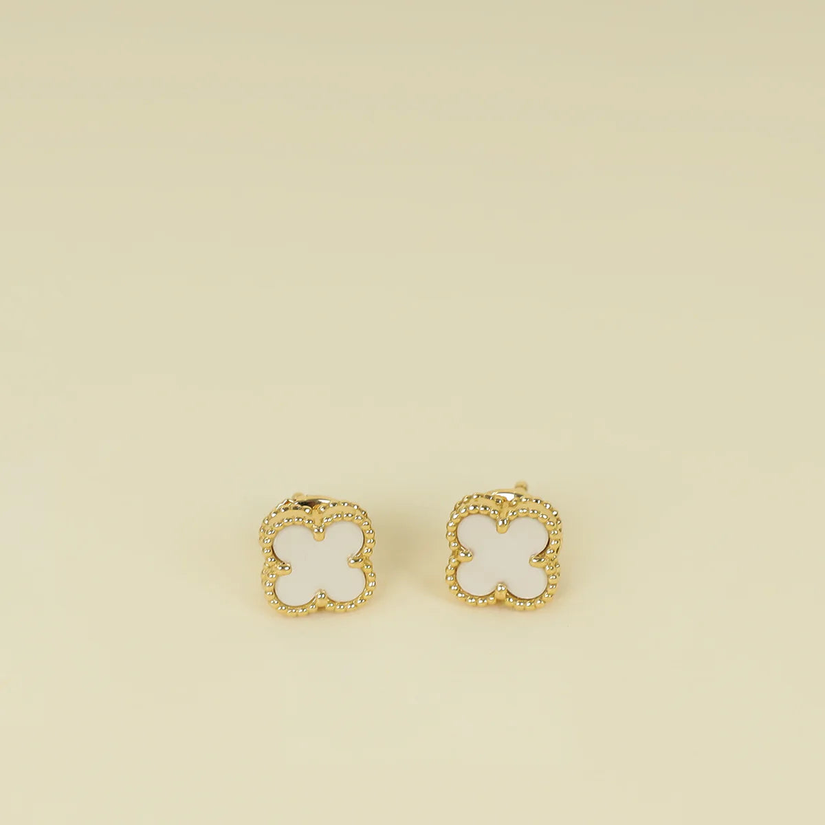 Van Cleef & Arpels 18K Yellow Gold Sweet Alhambra MOP Earstuds