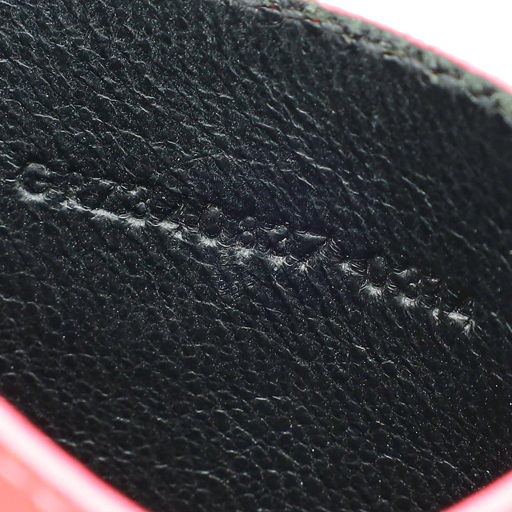 YSL Neon Red Card Holder