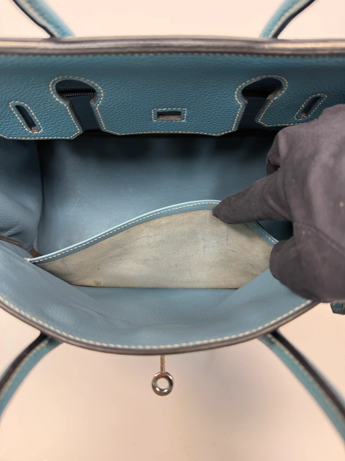 HERMÈS BIRKIN 30 IN BLUE JEAN TOGO LEATHER WITH PHW