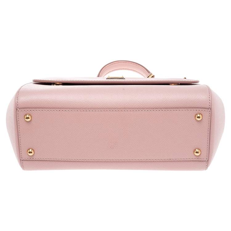 Dolce & Gabbana Baby Pink Leather Medium Miss Sicily Top Handle Bag