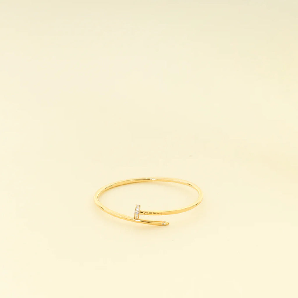 Cartier 18K Yellow Gold Juste Un Clou Diamond Small Model Bracelet 15