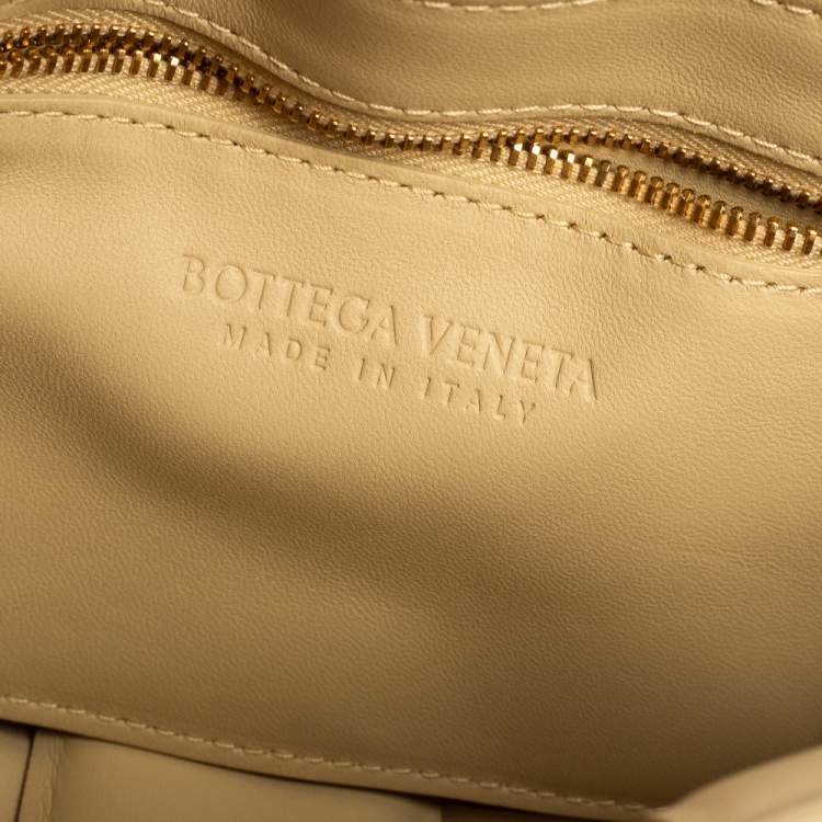 Bottega Veneta Beige Intrecciato Leather Padded Cassette Bag