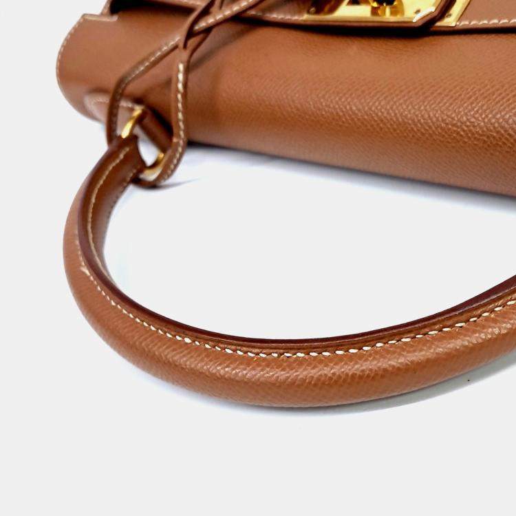 Hermes Brown Leather Outstitch Kelly 32