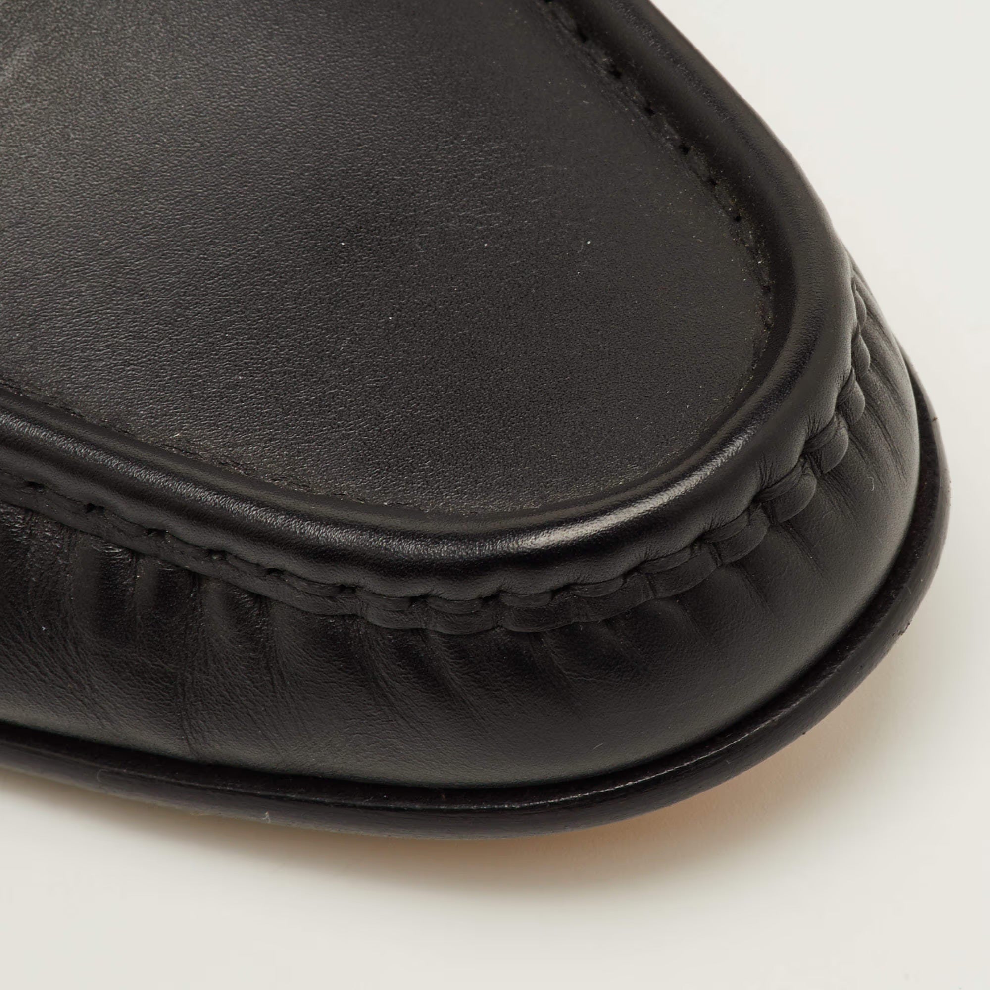 Gucci Horsebit Size 41.5 Black Leather Slip On Loafers