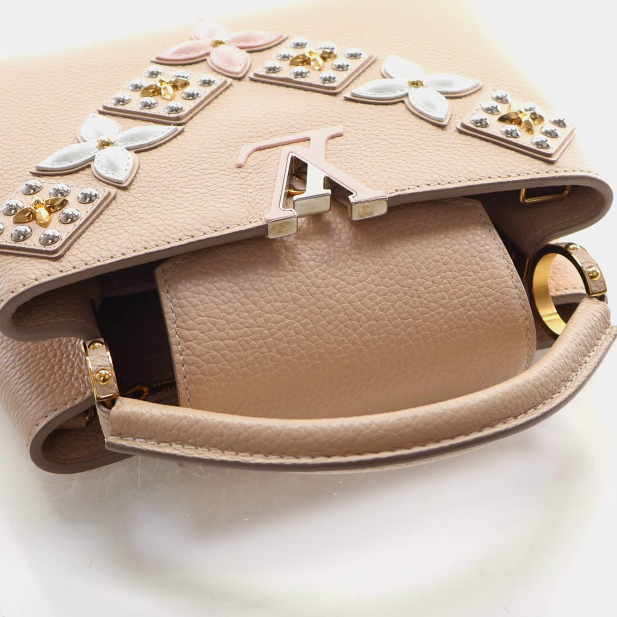 Louis Vuitton Studded Capucines BB Taurillon Leather Top Handle Bag