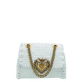 Dolce & Gabbana White Woven Devotion Small Chain Bag