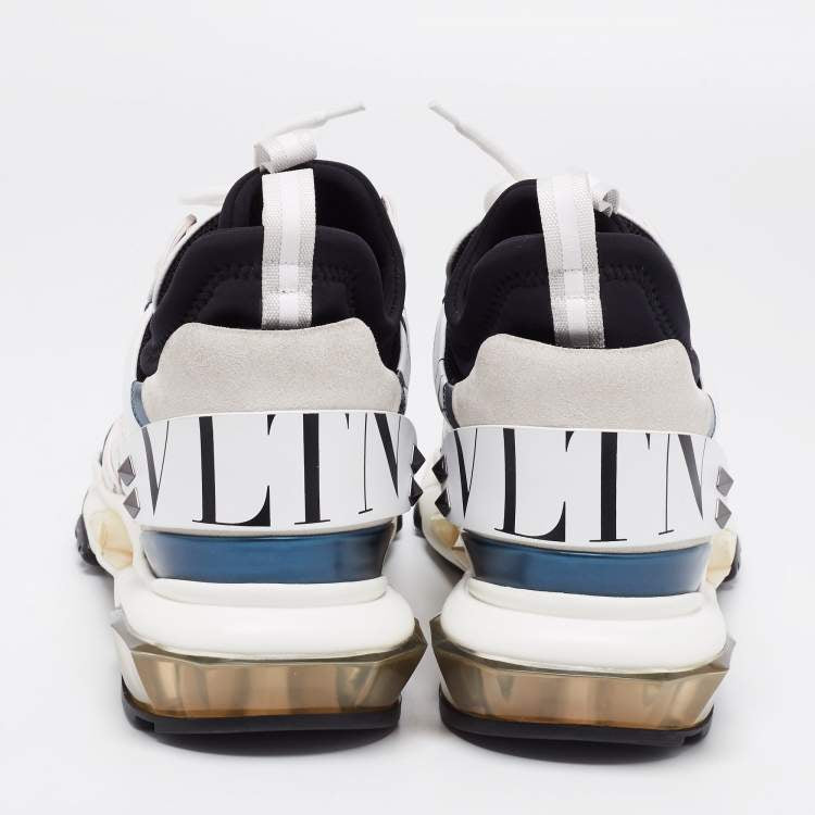 Valentino Multicolor Leather And Suede Lace Up Sneakers Size 44