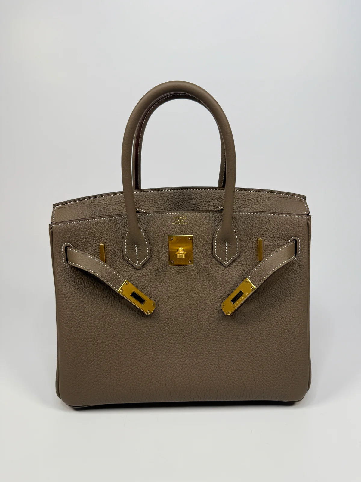HERMÈS BIRKIN 30 IN ETOUPE TOGO LEATHER WITH BRUSHED GHW