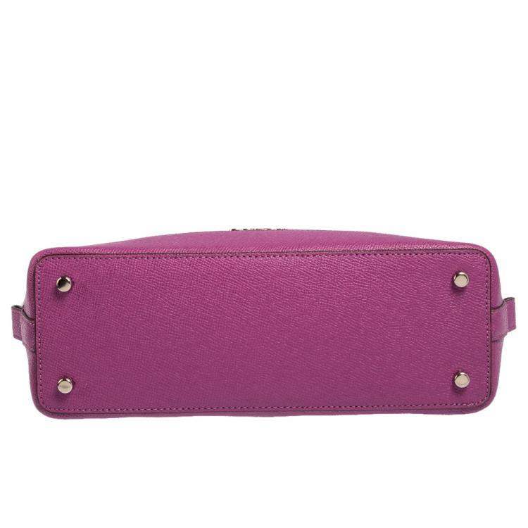 Coach Purple Leather Dome Satchel