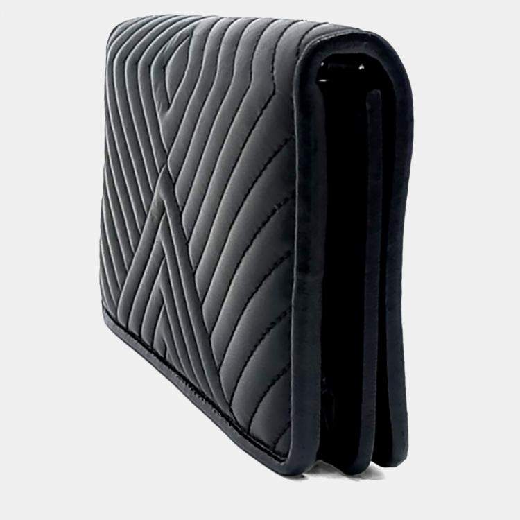 Prada Black Leather Napa Diagram Mini Chain Crossbody Bag