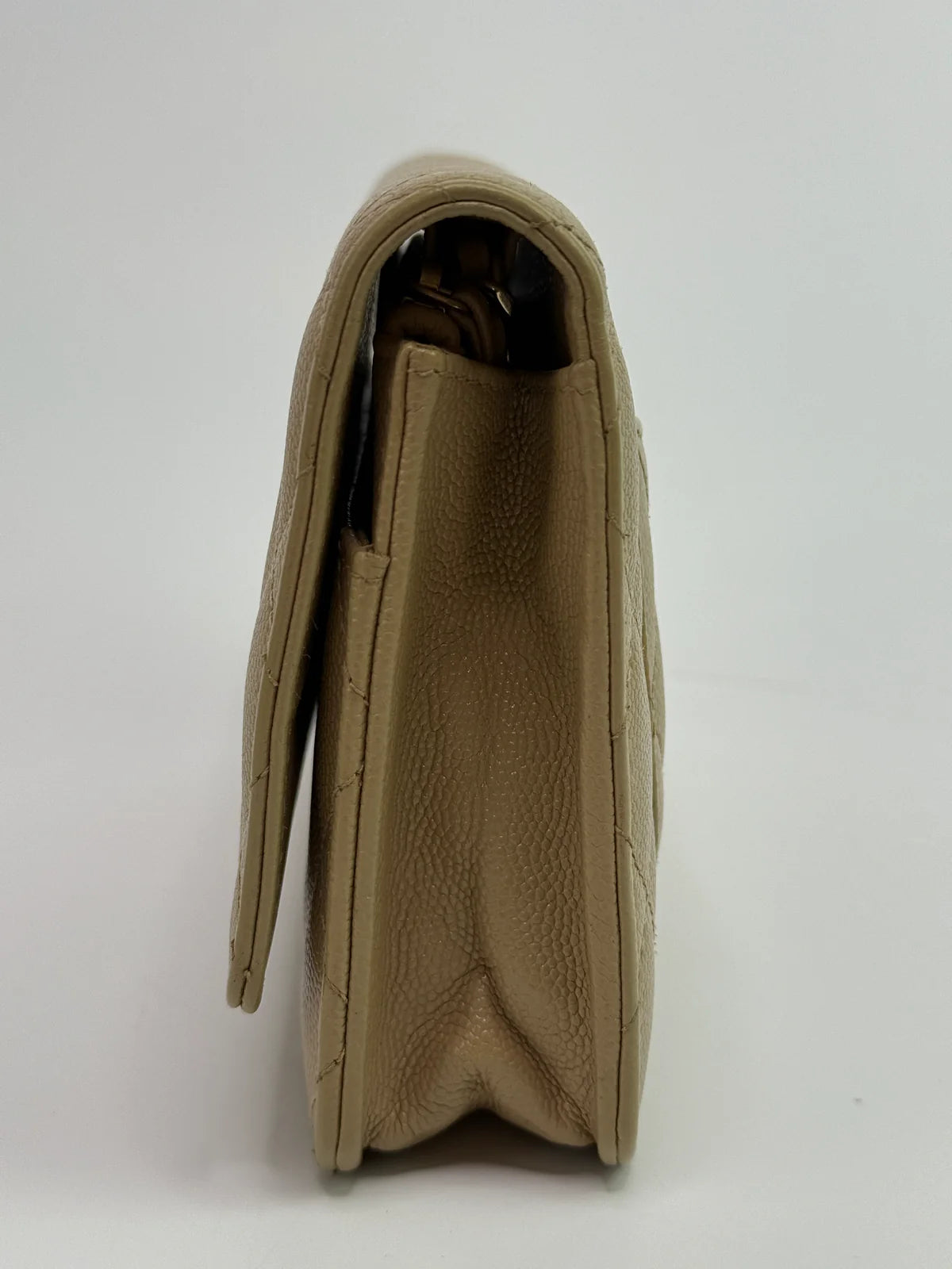 CHANEL WALLET ON CHAIN BEIGE CAVIAR LEATHER GHW