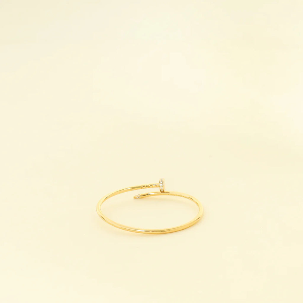 Cartier 18K Yellow Gold Juste Un Clou Diamond Small Model Bracelet 15