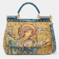 Dolce & Gabbana Multicolor Fabric and Snakeskin Ancient Opulence Printed Medium Miss Sicily Bag