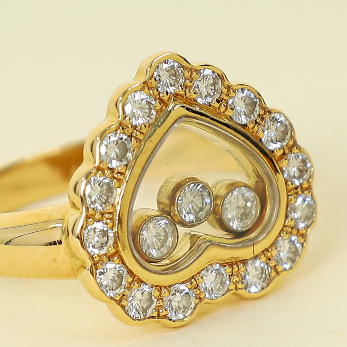 Chopard 18K Yellow Gold Happy Diamonds Ring 49