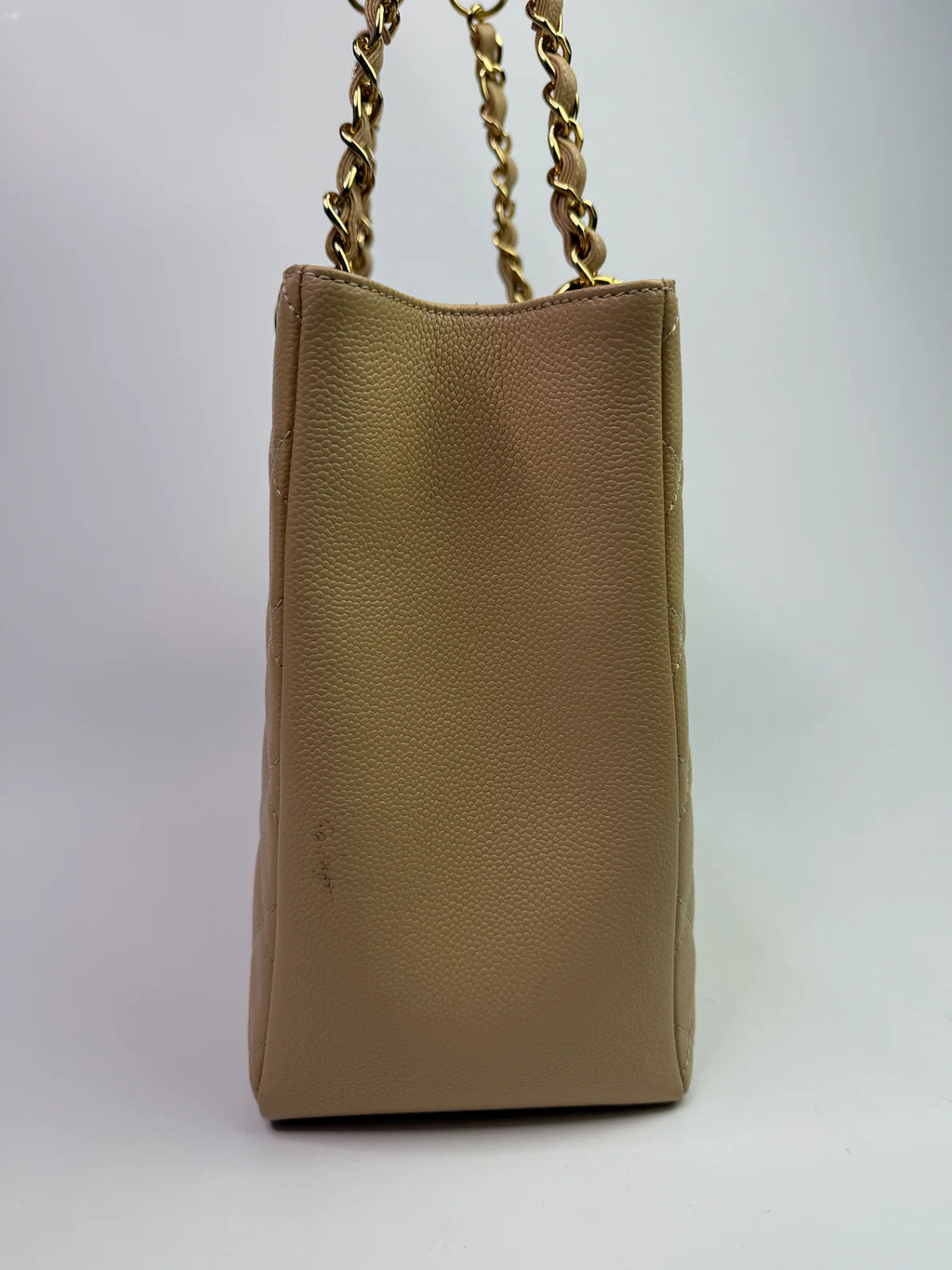 CHANEL GRAND SHOPPER TOTE IN BEIGE CAVIAR LEATHER WITH GHW