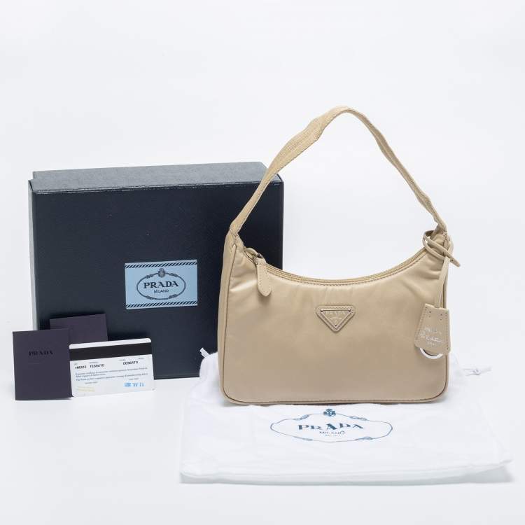 Prada Beige Nylon Mini Re-Edition 2000 Shoulder Bag