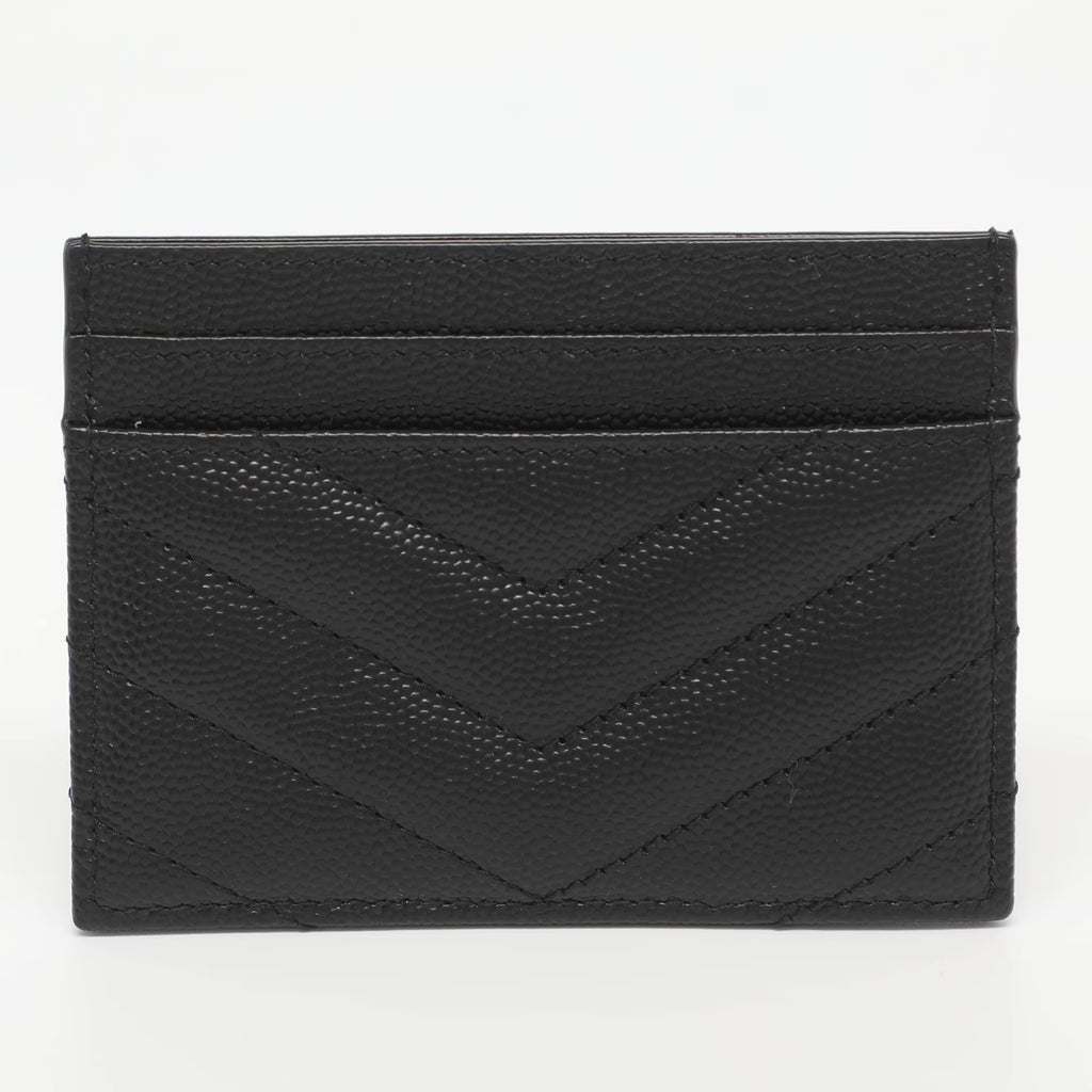 Saint Laurent Cassandre Black Matelasse Leather Card Holder