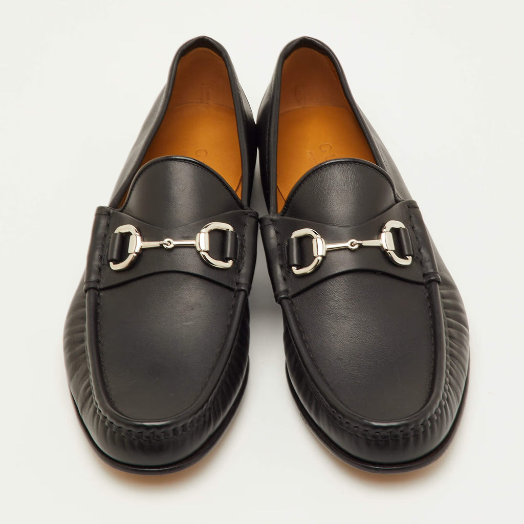 Gucci Horsebit Size 41.5 Black Leather Slip On Loafers